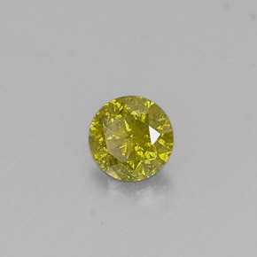 Diamant jaune naturelle coupe roude, 0,17 ct, SI