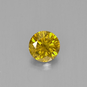 Diamant jaune naturelle coupe roude, 0,20 ct, SI