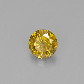 Diamant jaune naturelle coupe roude, 0,20 ct, SI