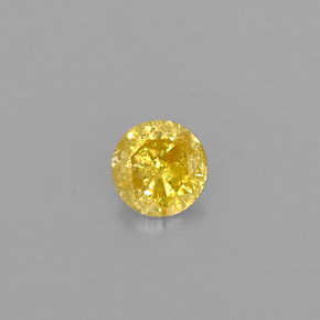 Diamant Jaune naturelle Coupe roude, 0.12 ct, SI-I1
