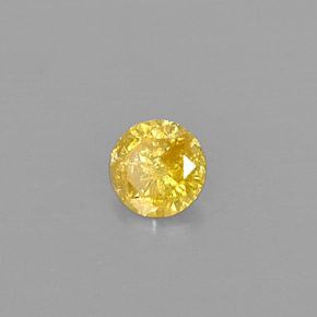 Diamant Jaune naturelle Coupe roude, 0.12 ct, SI-I1