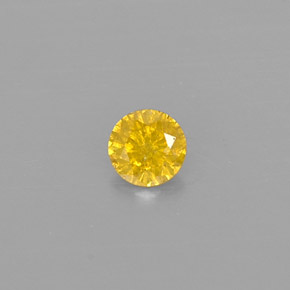 Diamant jaune naturelle coupe roude, 0,10 ct, SI-I1