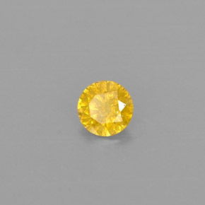 Diamant jaune naturelle coupe roude, 0,10 ct, SI-I1