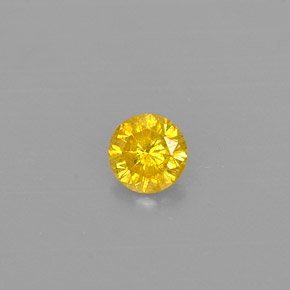 Diamant jaune naturelle coupe roude, 0,11 ct, SI-I1