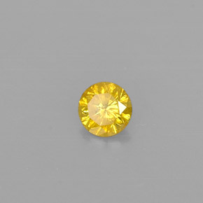 Diamant jaune naturelle coupe roude, 0,11 ct, SI-I1
