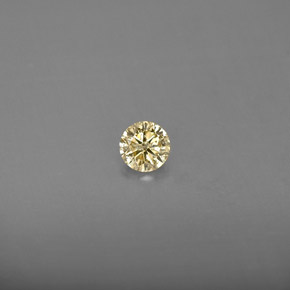 Diamant jaune naturelle coupe roude, 0,18 ct, VS