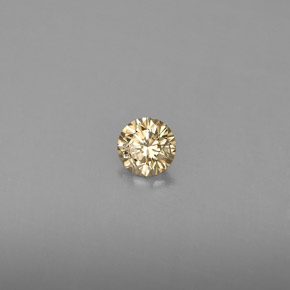 Diamant jaune naturelle coupe roude, 0,19 ct, VS