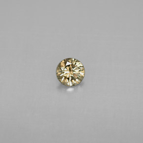 Diamant jaune naturelle coupe roude, 0,20 ct, VS