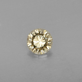 Diamant jaune naturelle coupe roude, 0,22 ct, VVS