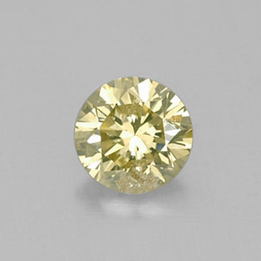 Diamant jaune naturelle coupe roude, 0,15 ct, VS