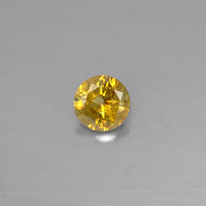 Diamant jaune naturelle coupe roude, 0,28 ct, VS-SI