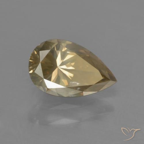 Diamant Cognac naturelle En forme de poire, 0.96 ct, SI