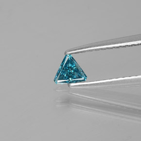 Diamant Bleu naturelle Trillion, 0.12 ct, SI