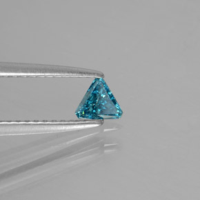 Diamant Bleu naturelle Trillion, 0.12 ct, SI