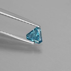 Diamant bleue naturelle trillion, 0,18 ct, SI