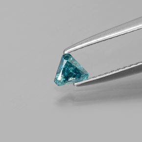 Diamant Bleu naturelle Trillion, 0.16 ct, SI