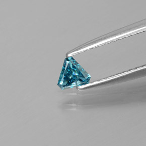 Diamant Bleu naturelle Trillion, 0.13 ct, SI