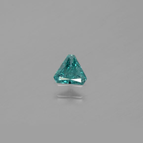 Diamant Bleu verdâtre naturelle Trillion, 0.13 ct, SI