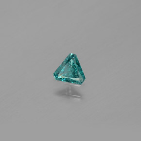 Diamant Bleu verdâtre naturelle Trillion, 0.13 ct, SI