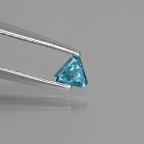 Diamant bleue naturelle trillion, 0,10 ct, SI