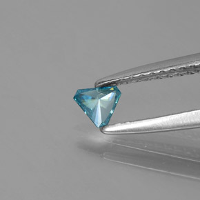 Diamant bleue naturelle trillion, 0,10 ct, SI