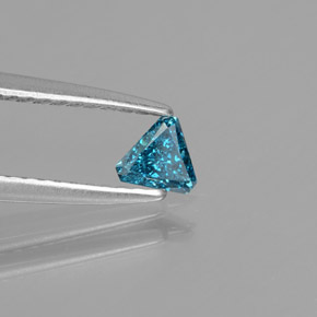 Diamant Bleu naturelle Trillion, 0.14 ct, SI