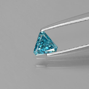 Diamant Bleu naturelle Trillion, 0.14 ct, SI