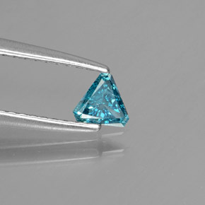 Diamant Bleu naturelle Trillion, 0.14 ct, SI