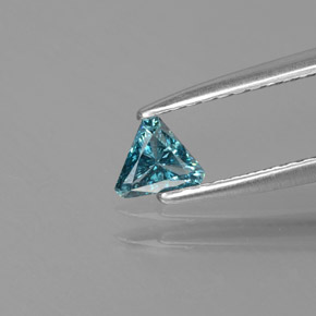 Diamant Bleu verdâtre naturelle Trillion, 0.13 ct, SI
