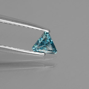 Diamant Bleu verdâtre naturelle Trillion, 0.13 ct, SI