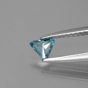Diamant Bleu verdâtre naturelle Trillion, 0.13 ct, SI