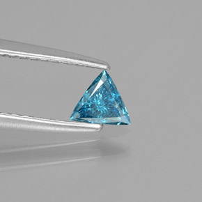 Diamant Bleu naturelle Trillion, 0.17 ct, SI