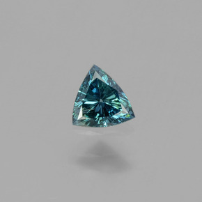 Diamant Bleu verdâtre naturelle Trillion, 0.16 ct, SI