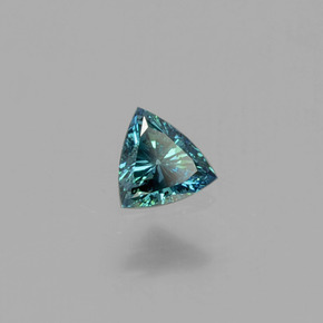 Diamant Bleu verdâtre naturelle Trillion, 0.16 ct, SI