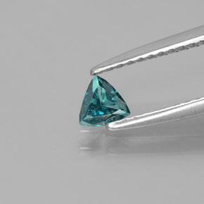 Diamant Bleu verdâtre naturelle Trillion, 0.19 ct, SI
