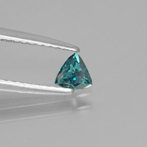 Diamant Bleu verdâtre naturelle Trillion, 0.19 ct, SI