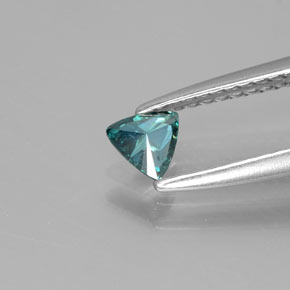 Diamant Bleu verdâtre naturelle Trillion, 0.19 ct, SI
