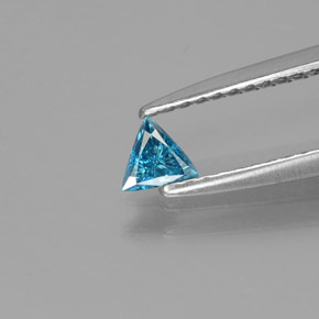 Diamant bleue naturelle trillion, 0,09 ct, SI