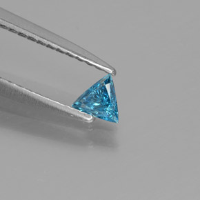 Diamant bleue naturelle trillion, 0,09 ct, SI