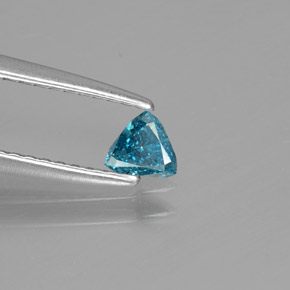 Diamant Bleu naturelle Trillion, 0.14 ct, SI