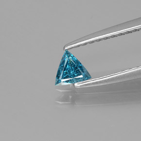 Diamant Bleu naturelle Trillion, 0.13 ct, SI