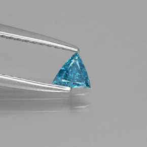 Diamant Bleu naturelle Trillion, 0.13 ct, SI