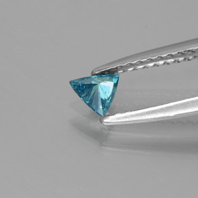 Diamant Bleu naturelle Trillion, 0.13 ct, SI