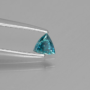 Diamant Bleu vert naturelle Trillion, 0.11 ct, SI