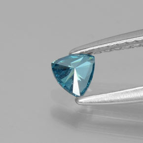 Diamant Bleu verdâtre naturelle Trillion, 0.19 ct, SI