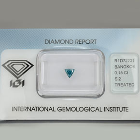Diamant vert naturelle trillion, 0,15 ct, SI