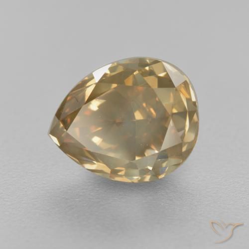 Diamant Cognac naturelle En forme de poire, 1.98 ct, SI