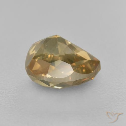 Diamant Cognac naturelle En forme de poire, 1.98 ct, SI