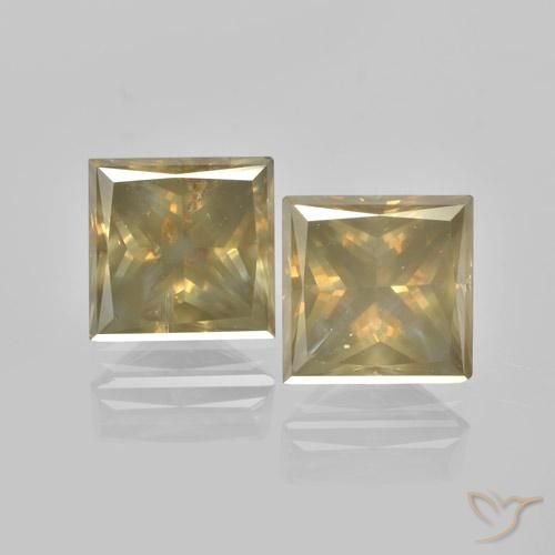 3.45ctw Naturel Champagne Diamant, Carré, VS-SI