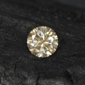 Diamant Champagne léger naturelle Coupe roude, 0.20 ct, VS-SI